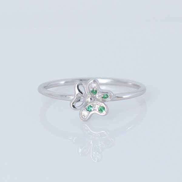 Emerald Flutter – 925 Silver Butterfly Ring