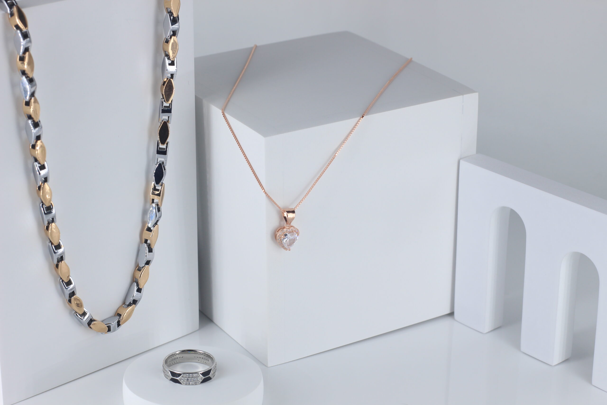 Silver Chain and Ring